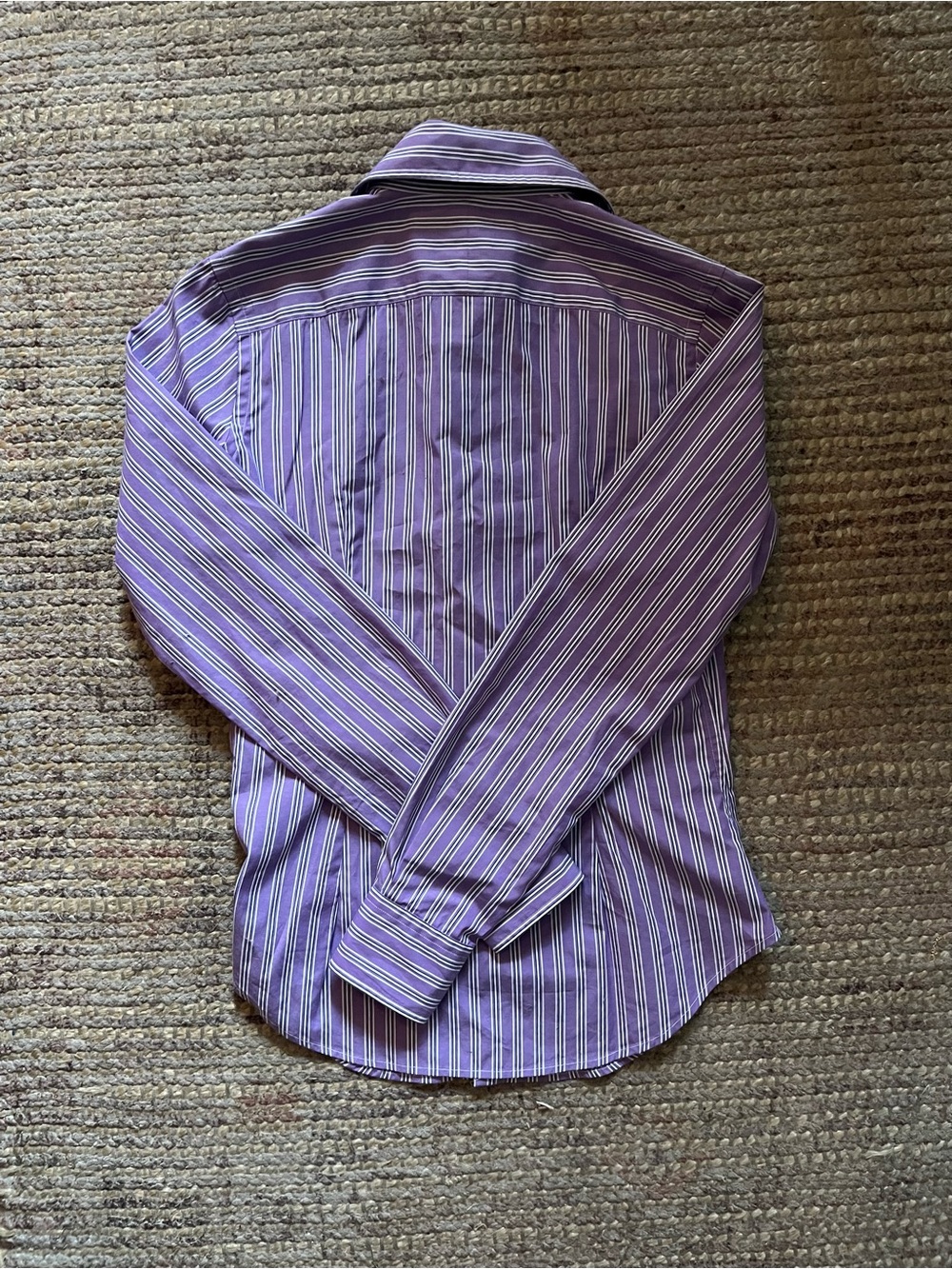 Ralph Lauren Super Slim Fit Lilac Striped Button Down Shirt - Picture 3 of 4